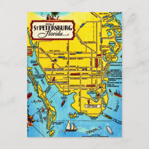 Cartão Postal St. Petersburg Flórida Vintage 
