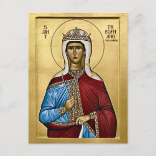 Cartão Postal St. Theofano a Rainha Taumaturga Ícone          