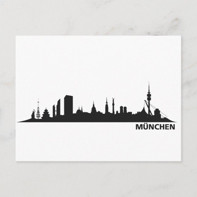Cartão Postal Stadt München - Skyline 1c (Frente)