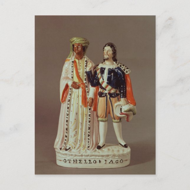 Cartão Postal Staffordshire, de Othello e Iago, c.1858 (Frente)
