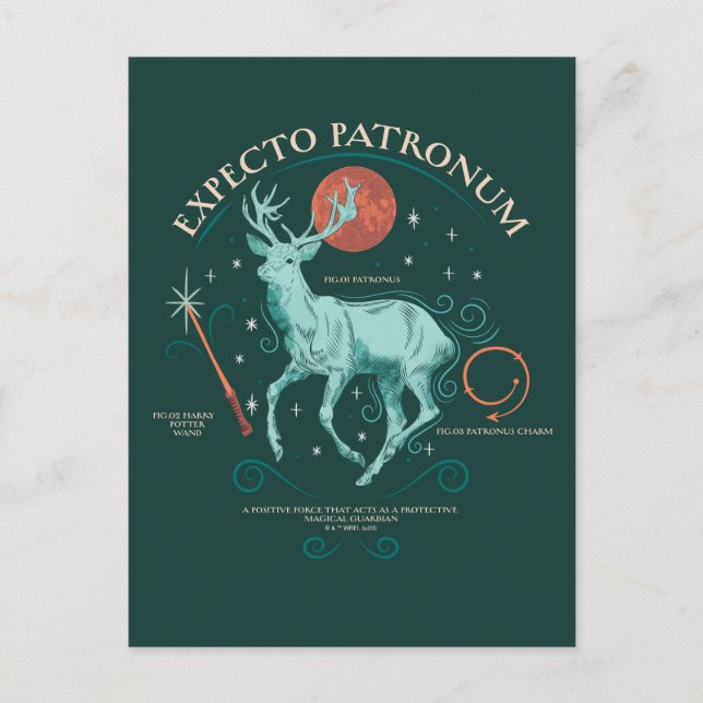 Cartão Postal Stag Expecto Patronum Gráfico (Frente)