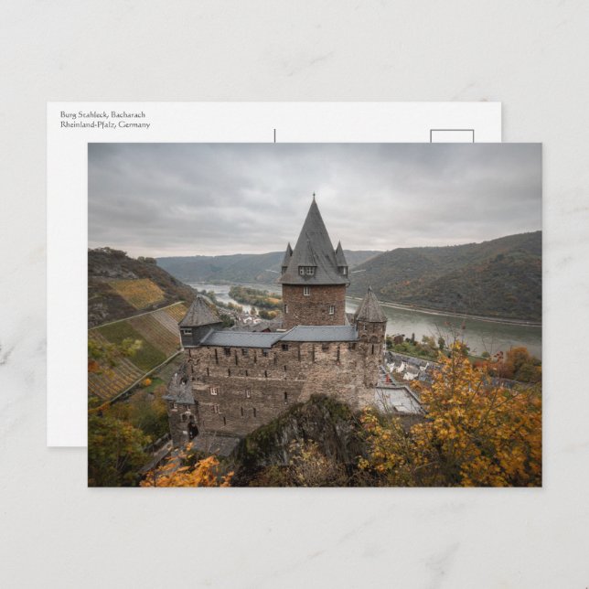 Cartão Postal Stahleck Castle Bacharach Alemanha (Frente/Verso)