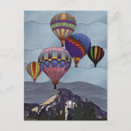 Cartão Postal Stained glass hot air balloons