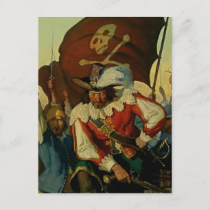 Cartão Postal “Stand and Deliver” Arte Pirata por NC Wyeth