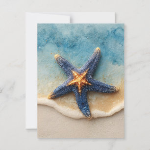 Cartão Postal Starfish vibrante em Sandy Beach