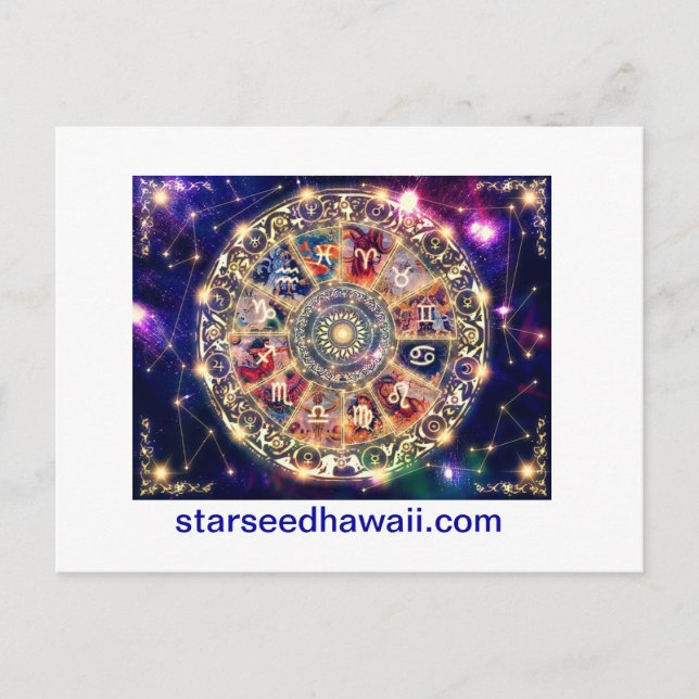 Cartão Postal starmap, starseedhawaii.com (Frente)