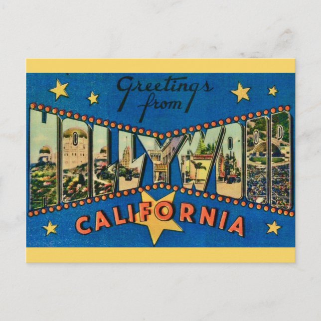 Cartão Postal Starry Hollywood California Mug (Frente)