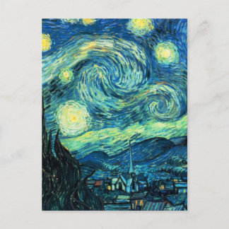 Cartão Postal Starry Night Art