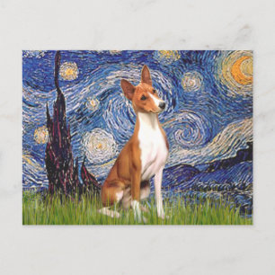 Cartão Postal Starry Night - Basenji
