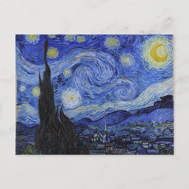 Cartão postal "Starry Night" de Vincent Van Gogh (Frente)