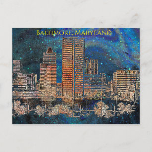 Cartão Postal Starry Night em Baltimore, Maryland