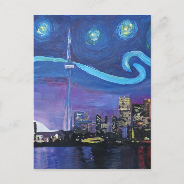 Cartão Postal Starry Night em Toronto com inspirações Van Gogh (Frente)