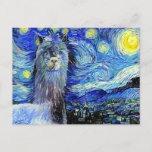 Cartão Postal Starry Night Funny Alpaca Landscape Parody<br><div class="desc">Um retrato estiloso,  estiloso e digitalmente pintado,  de uma noite estrelada,  feito artesanalmente,  de uma alpaca fofa.</div>
