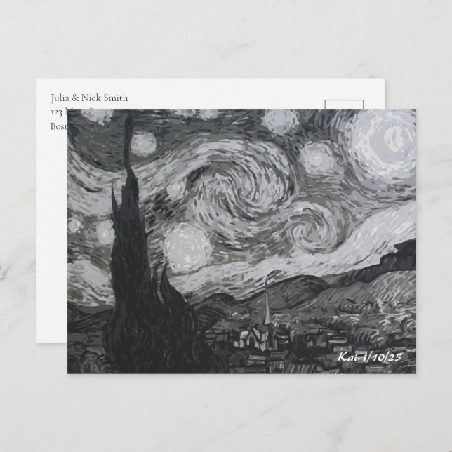Cartão Postal Starry Night I Vincent Van Gogh (Frente/Verso)