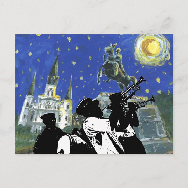 Cartão Postal Starry Night Jackson Square (Frente)