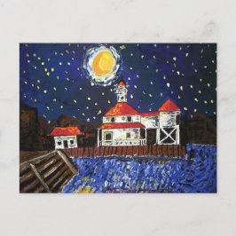 Cartão Postal Starry Night Light House