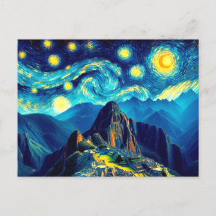 Cartão Postal Starry Night Machu Picchu Peru