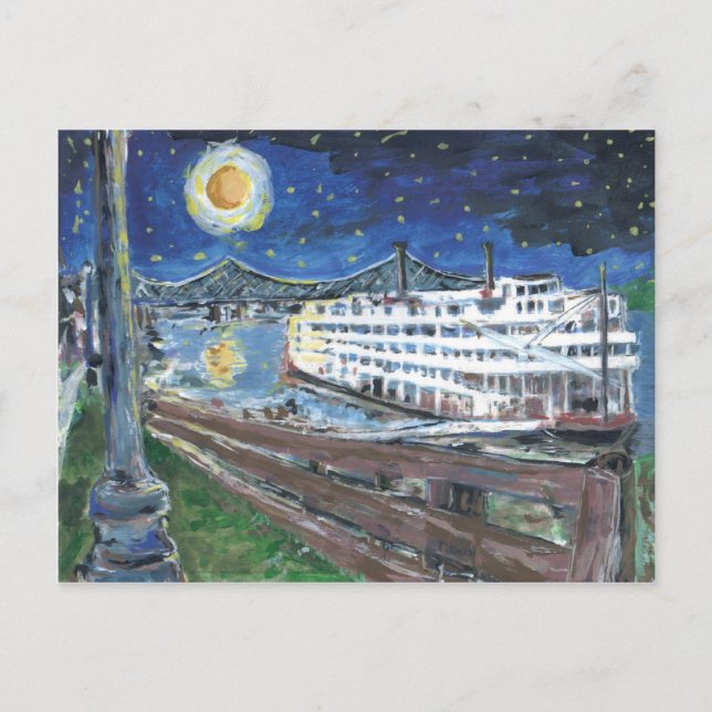 Cartão Postal Starry Night Mississippi Queen (Frente)