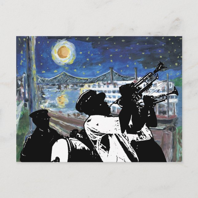 Cartão Postal Starry Night Mississippi Queen (Frente)