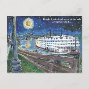 Cartão Postal Starry Night Mississippi Queen, Obrigados, Cartão-