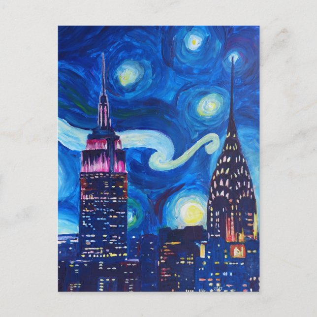 Cartão Postal Starry Night New York (Frente)