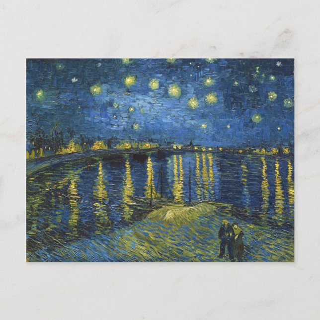 Cartão Postal Starry Night on the Rhone, por Vincent van Gogh (Frente)