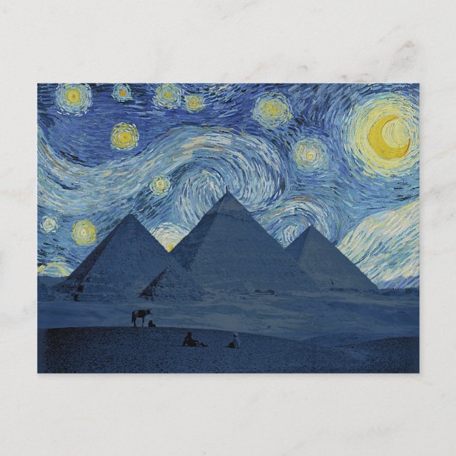 Cartão Postal Starry Night Over the Pyramids (Frente)