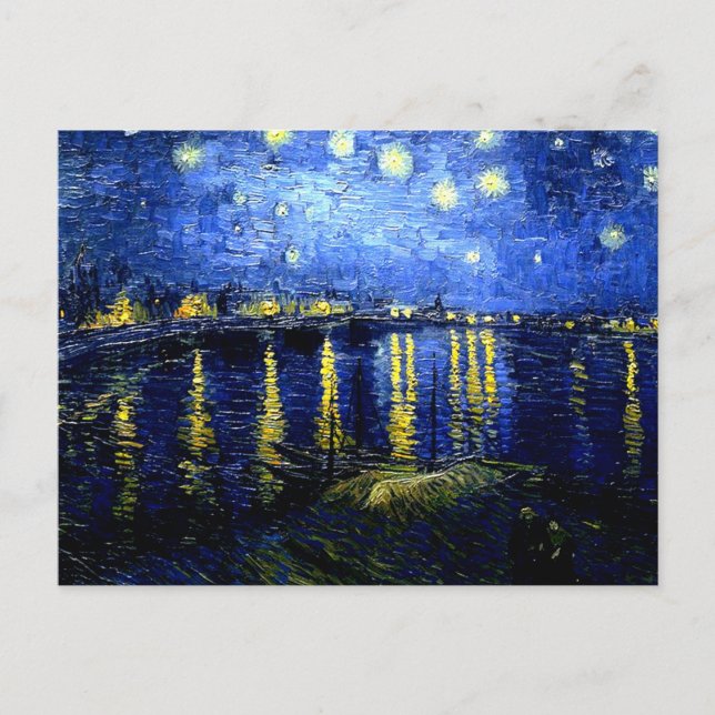 Cartão Postal Starry Night over the Rhone por Van Gogh (Frente)