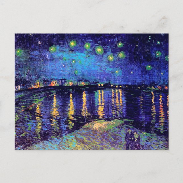 Cartão Postal Starry Night Over the Rhone Van Gogh Fine Art (Frente)