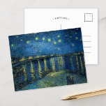 Cartão Postal Starry Night Over the Rhône | Vincent van Gogh<br><div class="desc">Starry Night Over the Rhône (1888), de Vincent van Gogh, é uma pintura mesmerizante de Impressionista Poste que captura uma vista noturna serena do Rio Ródano em Arles, França. A trabalho de arte apresenta um céu azul profundo adornado com estrelas ouros cintilantes e suas reflexões sobre a água. No primeiro...</div>