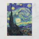 Cartão Postal Starry Night por van Gogh<br><div class="desc">Um design perfeito que funcionará nos negócios ou na sua vida privada. Um olhar simples,  minimalista e perfeito. Só para você.</div>