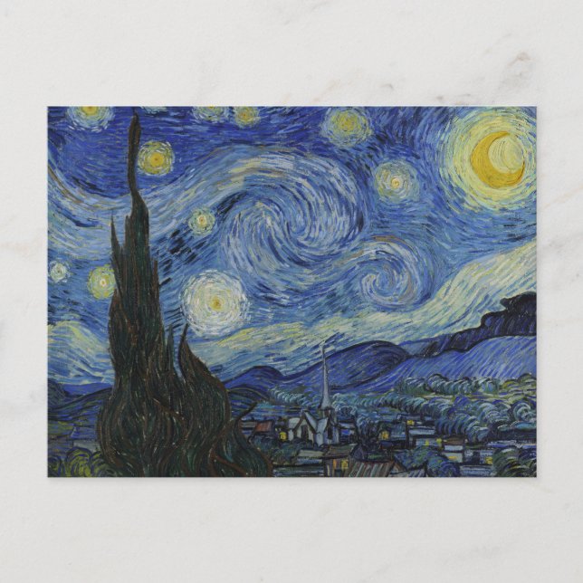 Cartão Postal Starry Night por Van Gogh (Frente)