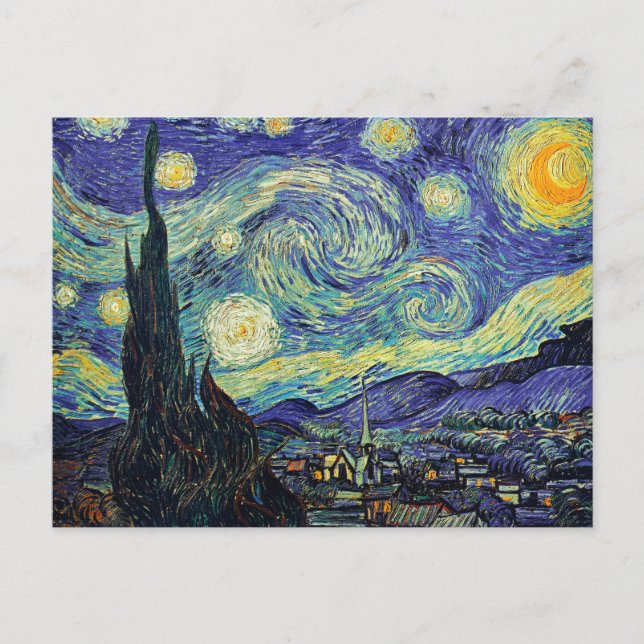 Cartão Postal Starry Night por van Gogh (Frente)