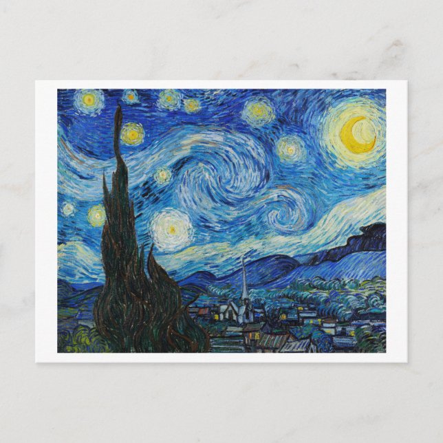 Cartão postal Starry Night por Vincent Van Gogh (Frente)