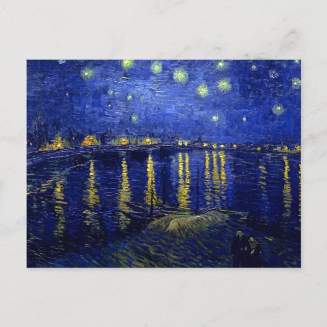 Cartão Postal Starry Night Rhone Van Gogh Fine Art (Frente)