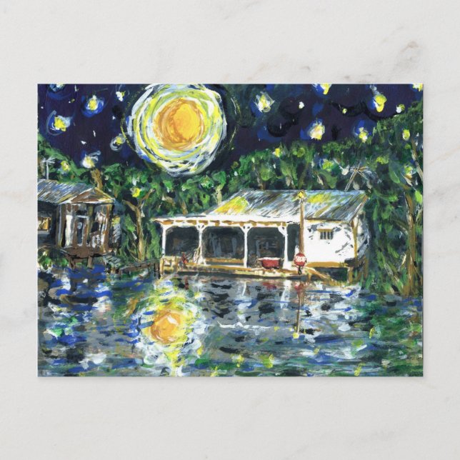Cartão Postal Starry Night River Camp (Frente)