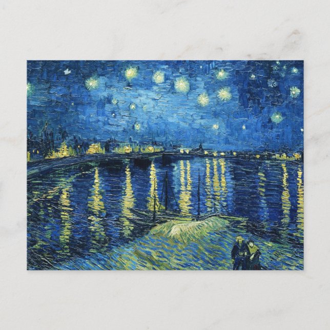 Cartão Postal Starry Night sobre o Rhone Vincent van Gogh (Frente)