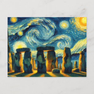 Cartão Postal Starry Night Stonehenge