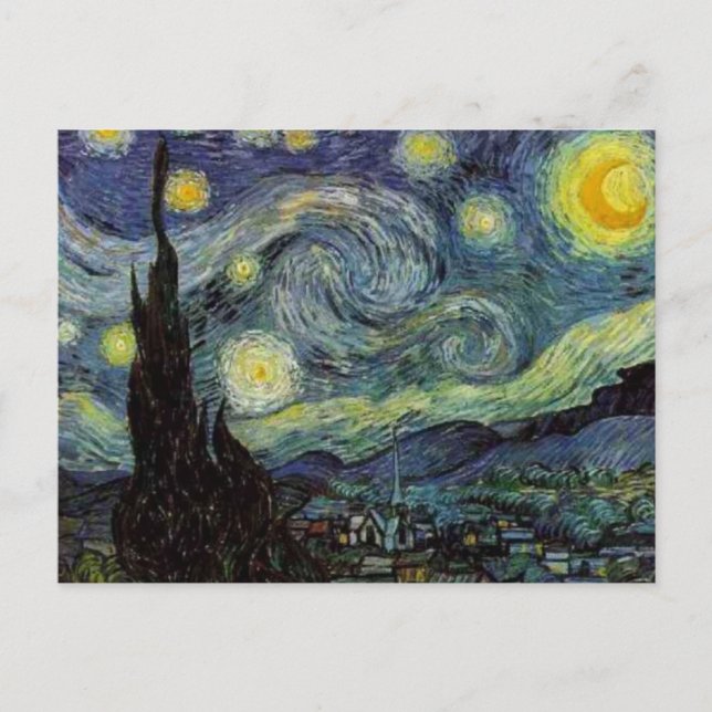 Cartão Postal Starry Night - van Gogh (Frente)