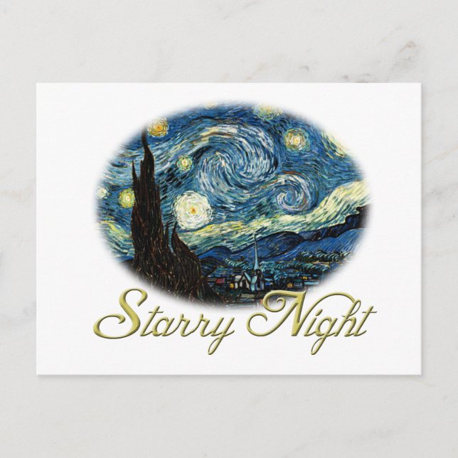 Cartão Postal Starry Night, Vincent Van Gogh. (Frente)