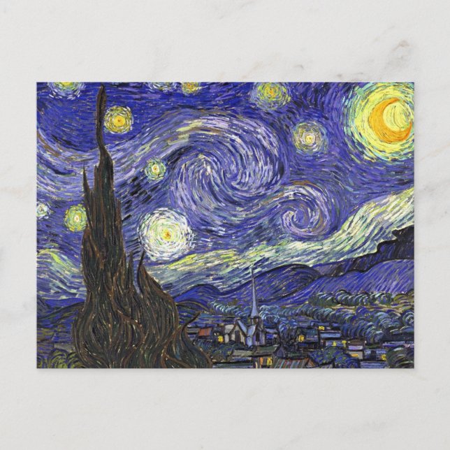 Cartão Postal Starry Night, Vincent Van Gogh. (Frente)