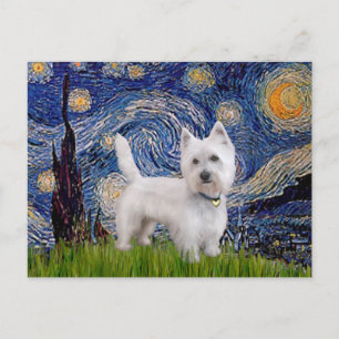 Cartão Postal Starry Night - Westie 10 (L)