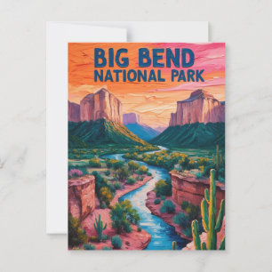 Cartão Postal Starry Skies Big Bend National Park Retro Texas