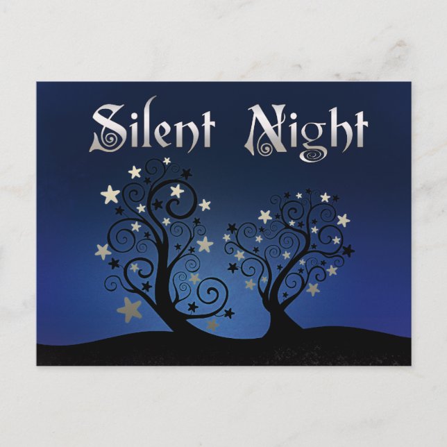Cartão Postal Starry Trees Silent Night (Frente)