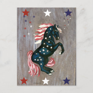 Cartão postal Stars and Stripes Rearing Stallion