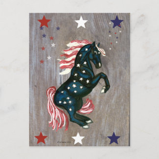 Cartão postal Stars and Stripes Rearing Stallion