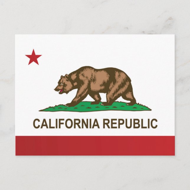 Cartão Postal State Flag of California, EUA (Frente)