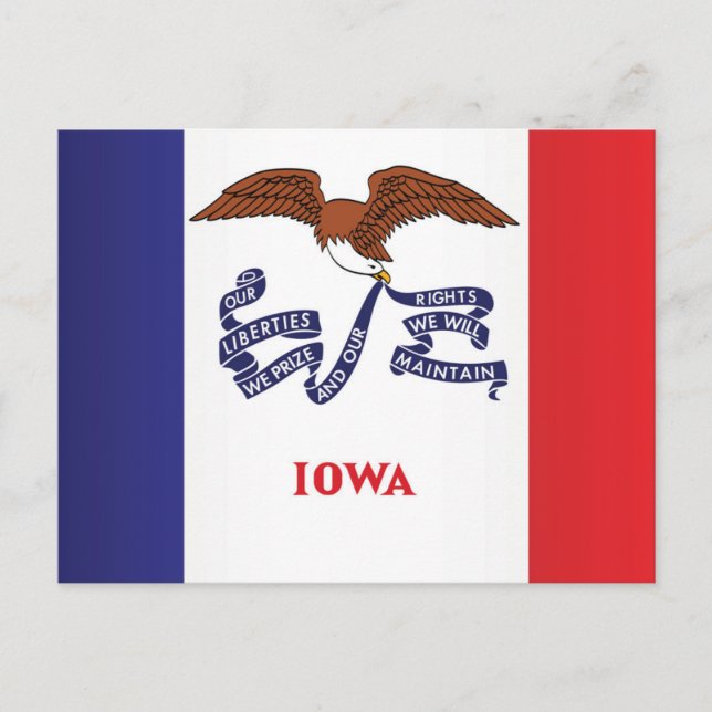 Cartão Postal State Flag of Iowa, USA (Frente)