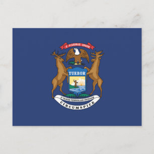 Cartão Postal State Flag of Michigan, EUA