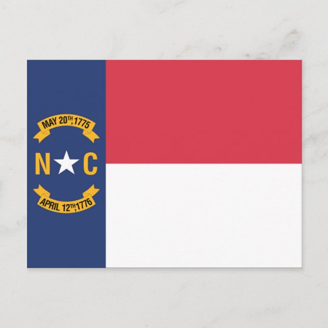 Cartão Postal State Flag of North Carolina, EUA (Frente)